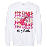 Cute 100 Days Of School Ribbon Bow Garment-Dyed Sweatshirt