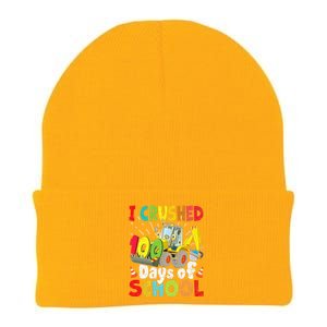 Crushed 100 Days Of School Construction Excavator Truck Knit Cap Winter Beanie