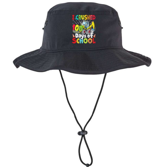 Crushed 100 Days Of School Construction Excavator Truck Legacy Cool Fit Booney Bucket Hat