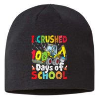 Crushed 100 Days Of School Construction Excavator Truck Sustainable Beanie