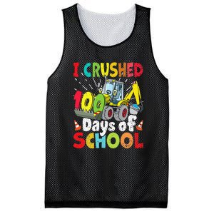 Crushed 100 Days Of School Construction Excavator Truck Mesh Reversible Basketball Jersey Tank