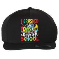 Crushed 100 Days Of School Construction Excavator Truck Wool Snapback Cap