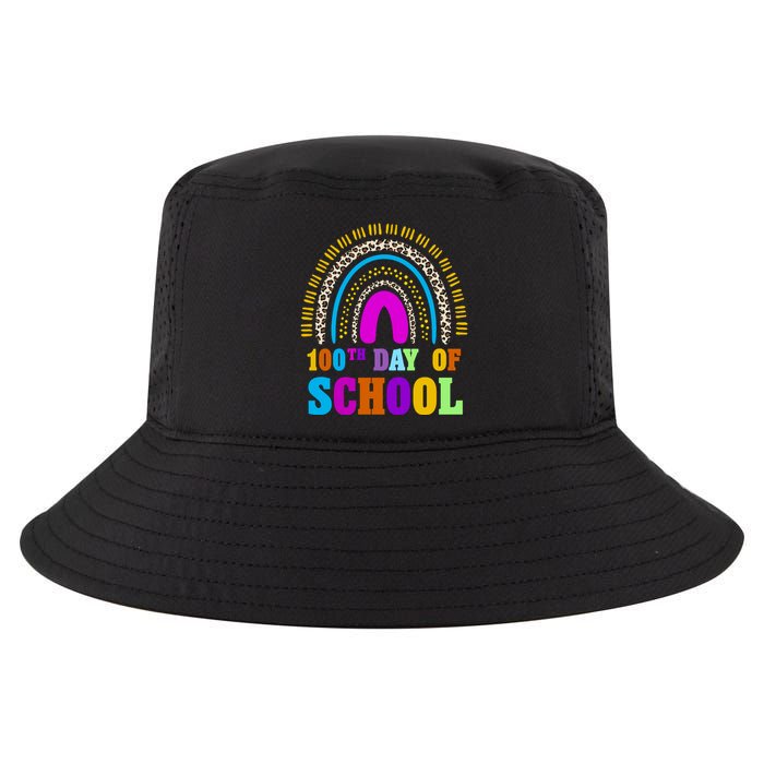 Cute 100th Day Of School Leopard Rainbow Cool Comfort Performance Bucket Hat