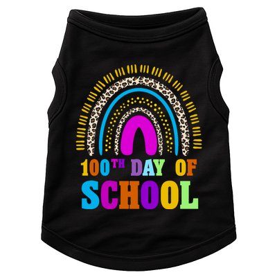 Cute 100th Day Of School Leopard Rainbow Doggie Tank