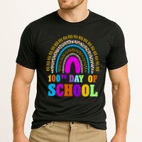 Cute 100th Day Of School Leopard Rainbow Cooling Performance Crew T-Shirt