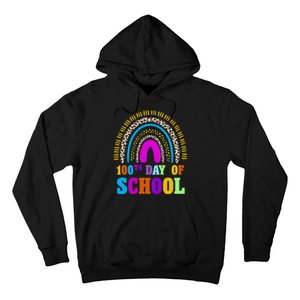 Cute 100th Day Of School Leopard Rainbow Hoodie