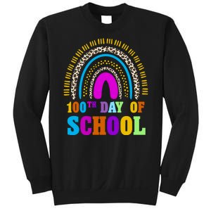 Cute 100th Day Of School Leopard Rainbow Sweatshirt