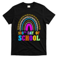 Cute 100th Day Of School Leopard Rainbow T-Shirt