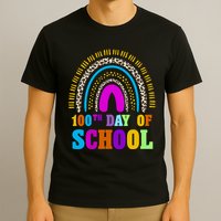 Cute 100th Day Of School Leopard Rainbow T-Shirt