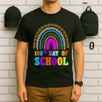 Cute 100th Day Of School Leopard Rainbow T-Shirt