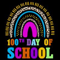Cute 100th Day Of School Leopard Rainbow T-Shirt