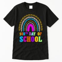 Cute 100th Day Of School Leopard Rainbow Tall T-Shirt