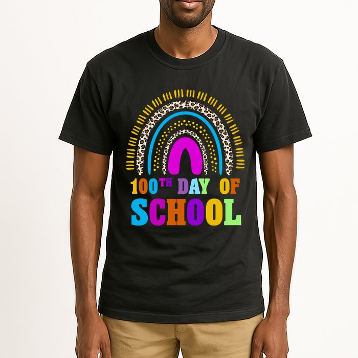 Cute 100th Day Of School Leopard Rainbow Tall T-Shirt