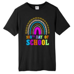 Cute 100th Day Of School Leopard Rainbow Tall Fusion ChromaSoft Performance T-Shirt