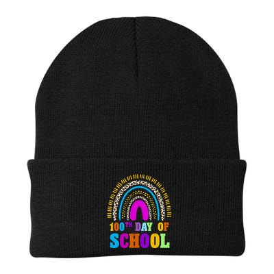 Cute 100th Day Of School Leopard Rainbow Beanie