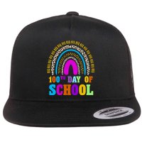 Cute 100th Day Of School Leopard Rainbow Flatbill Hat