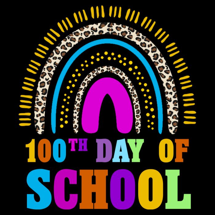 Cute 100th Day Of School Leopard Rainbow Flatbill Hat