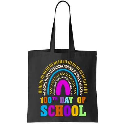 Cute 100th Day Of School Leopard Rainbow Bag
