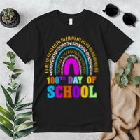 Cute 100th Day Of School Leopard Rainbow Premium T-Shirt