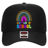 Cute 100th Day Of School Leopard Rainbow Trucker Hat