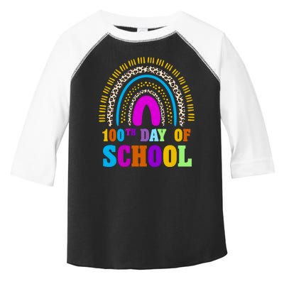 Cute 100th Day Of School Leopard Rainbow Toddler Fine Jersey T-Shirt