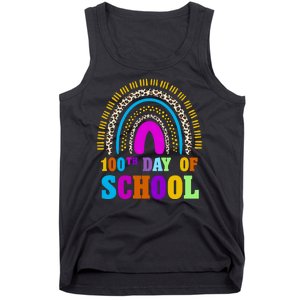 Cute 100th Day Of School Leopard Rainbow Tank Top