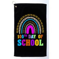 Cute 100th Day Of School Leopard Rainbow Golf Towel