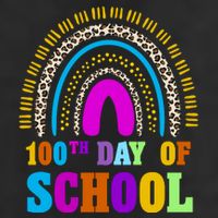 Cute 100th Day Of School Leopard Rainbow Golf Towel