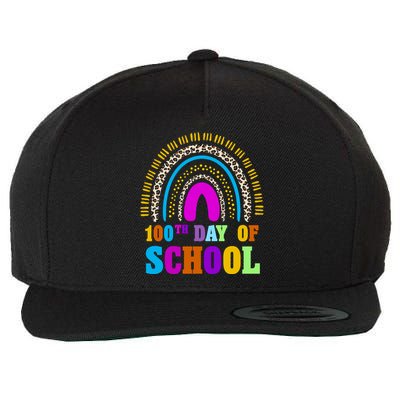 Cute 100th Day Of School Leopard Rainbow Wool Snapback Cap