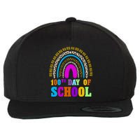 Cute 100th Day Of School Leopard Rainbow Wool Snapback Cap