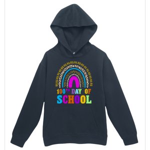 Cute 100th Day Of School Leopard Rainbow Urban Pullover Hoodie