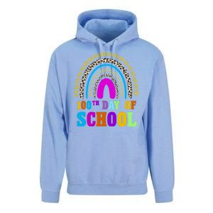 Cute 100th Day Of School Leopard Rainbow Unisex Surf Hoodie