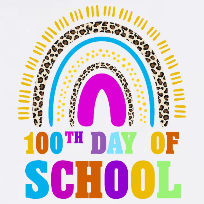 Cute 100th Day Of School Leopard Rainbow Garment-Dyed Sweatshirt