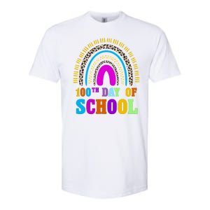 Cute 100th Day Of School Leopard Rainbow Softstyle CVC T-Shirt