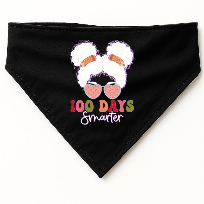 Cute 100 Days Smarter Afro Puff Girl USA-Made Doggie Bandana