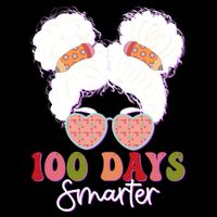 Cute 100 Days Smarter Afro Puff Girl USA-Made Doggie Bandana