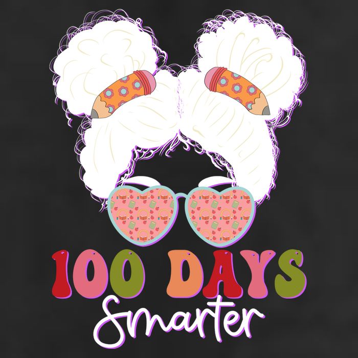 Cute 100 Days Smarter Afro Puff Girl Adult Drive Performance Visor