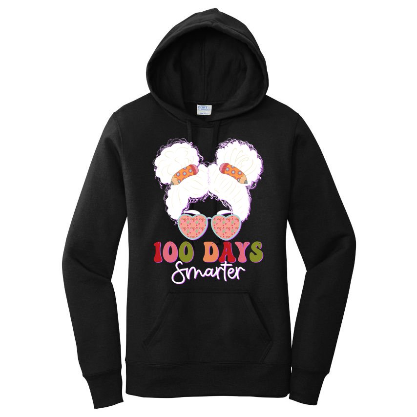 Cute 100 Days Smarter Afro Puff Girl Women's Pullover Hoodie