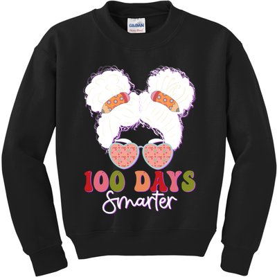 Cute 100 Days Smarter Afro Puff Girl Kids Sweatshirt