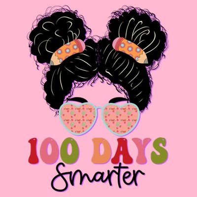 Cute 100 Days Smarter Afro Puff Girl T-Shirt