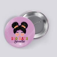 Cute 100 Days Smarter Afro Puff Girl Button