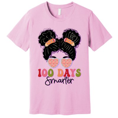 Cute 100 Days Smarter Afro Puff Girl Premium T-Shirt