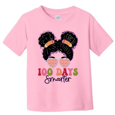 Cute 100 Days Smarter Afro Puff Girl Toddler T-Shirt
