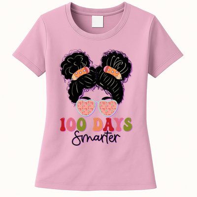Cute 100 Days Smarter Afro Puff Girl Womens T-Shirt
