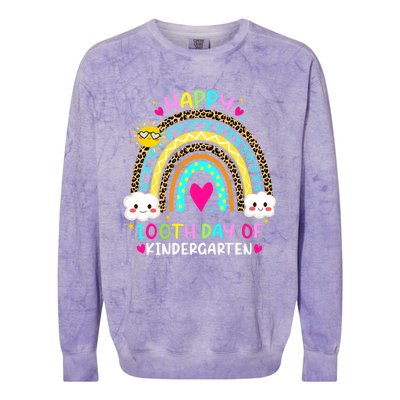 Cute 100th Day Of Kindergarten 100 Days Smarter Rainbow Gift Colorblast Crewneck Sweatshirt