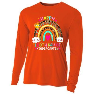 Cute 100th Day Of Kindergarten 100 Days Smarter Rainbow Gift Cooling Performance Long Sleeve Crew