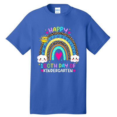 Cute 100th Day Of Kindergarten 100 Days Smarter Rainbow Gift Tall T-Shirt