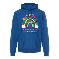 Cute 100th Day Of Kindergarten 100 Days Smarter Rainbow Gift Premium Hoodie