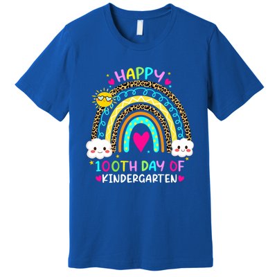 Cute 100th Day Of Kindergarten 100 Days Smarter Rainbow Gift Premium T-Shirt