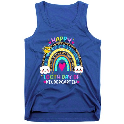 Cute 100th Day Of Kindergarten 100 Days Smarter Rainbow Gift Tank Top